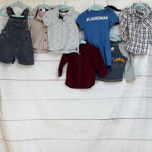Bundle of Toddler Boys Kids 7 pcs -shirts, overalls Gap size 12-18 month